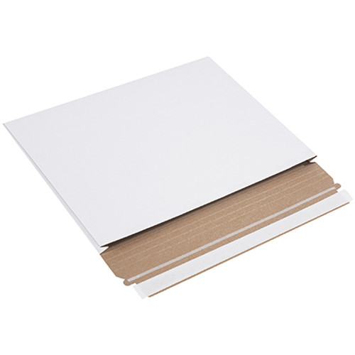 12 1/2 x 9 1/2 x 1" White Stayflats Gusseted Mailers (Case of 100)