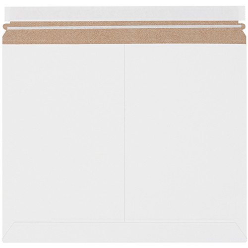 14 7/8 x 11 7/8" White Stayflats Lite Mailers (Case of 200)