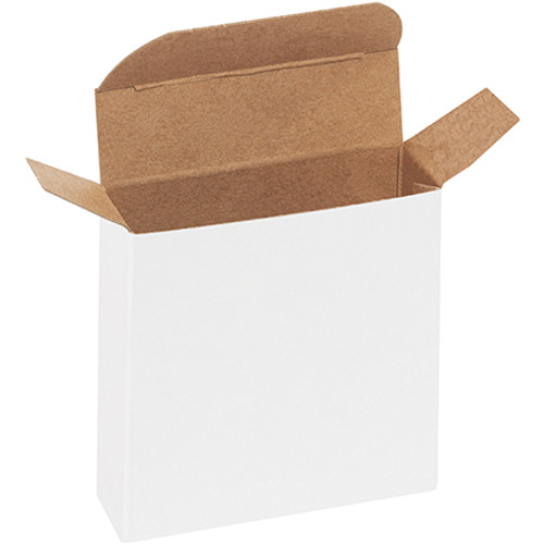 3 x 7/8 x 3" White Reverse Tuck Folding Cartons (Case of 1000)
