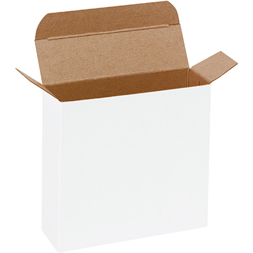 4 1/4 x 1 1/4 x 4 1/4" White Reverse Tuck Folding Cartons (Case of 500)