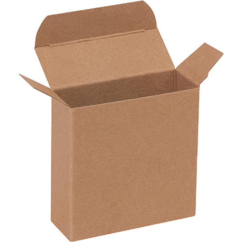 3 1/2 x 1 1/4 x 3 1/2" Kraft Reverse Tuck Folding Cartons (Case of 1000)