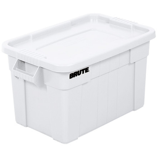 28 x 18 x 15" White Brute Totes with Lid
