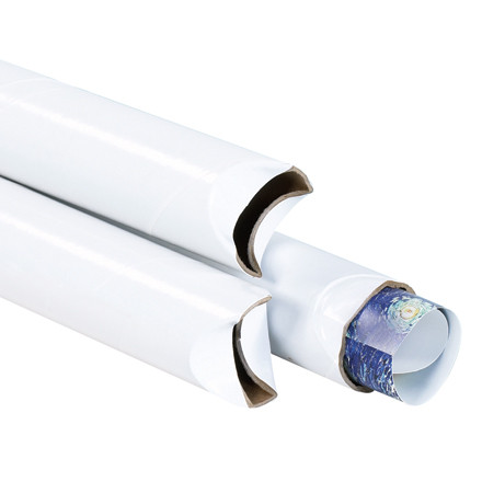 2 x 24" White Crimped End Tubes (Case of 50)