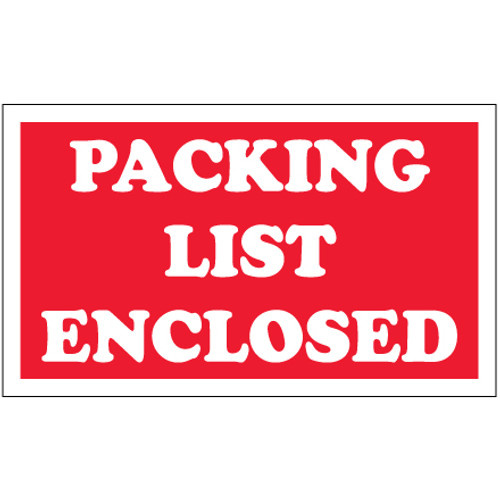 3 x 5" - "Packing List Enclosed" Labels (Roll of 500)