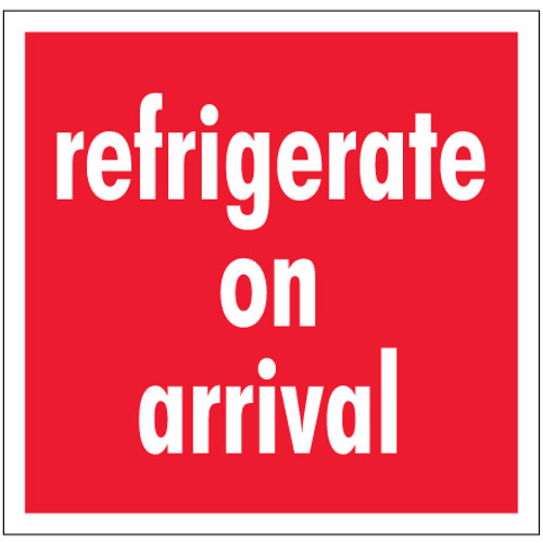 4 x 4" - "Refrigerate On Arrival" Labels (Roll of 500)