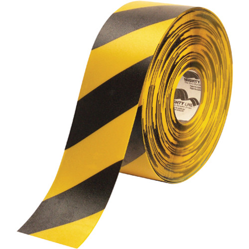 4" x 100' Yellow/Black Mighty Line Deluxe Safety Tape