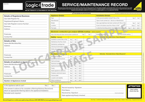 Service-Maintenance Record PAD9