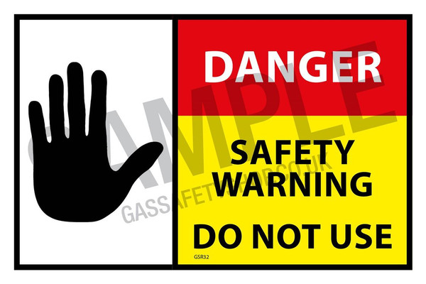 DANGER Safety Warning, Do Not Use SELF ADHESIVE (pack of 100)