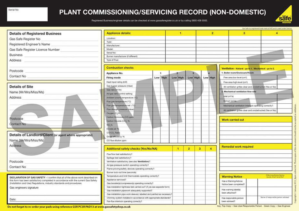 Gas Inspection Record