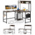L-shaped Desk with Power Outlet Hutch-Black B593-CB10537US