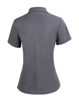 A ladies' rapid cool short sleeve polo shirt in grey with a contrasting design and a logo.
