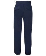 Navy work trousers featuring rear pockets and a subtle logo, designed for durability and comfort. Navy work trousers featuring rear pockets and a subtle logo, designed for durability and comfort.
