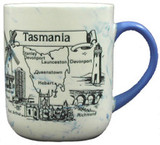 Coffee Mug Marbled Blue Historic Tasmania