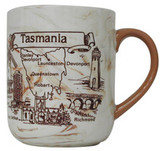 Coffee Mug Marbled Brown Historic Tasmania