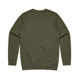 A green jumper with long sleeves and a crew neck, featuring a plain back design. The product has a branding logo.