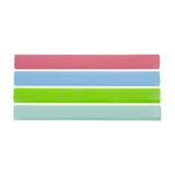 A set of four recycled plastic rulers, each measuring 30cm and available in pink, light blue, green, and teal colors.