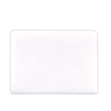 A white eraser designed for writing, with a rectangular shape and smooth surface.