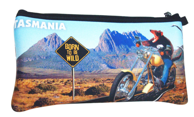 Pencil Case Neoprene 19x10cm Devil Born To Be Wild