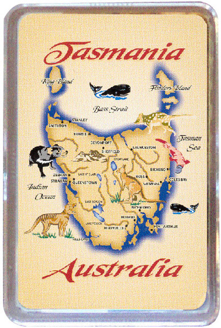 Playing Card in Plastic Box Map Of Tasmania Brown Playing Card in Plastic Box Map Of Tasmania Brown