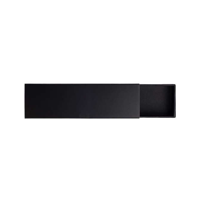 A sleek black box with a sliding drawer design, suitable for packaging tech accessories.