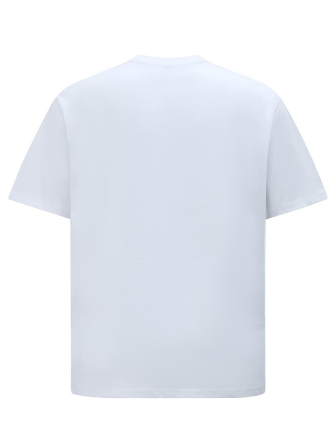 A white unisex heavy cotton oversized tee with short sleeves and a plain back.