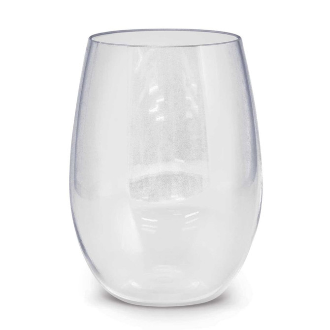 A drink bottle made of clear Tritan material, featuring a sleek, ergonomic design. It has a logo on the surface.