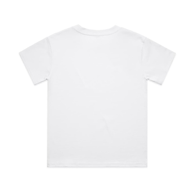 A white children's classic tee with a simple design. The shirt has short sleeves and a casual fit.