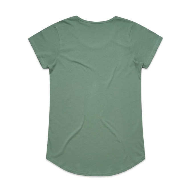A green T-shirt with short sleeves and a rounded hem. The back is plain with no visible logos or designs.