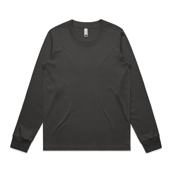 A long-sleeve tee in dark green with black cuffs and a simple, minimalist design. It has a logo on the label.