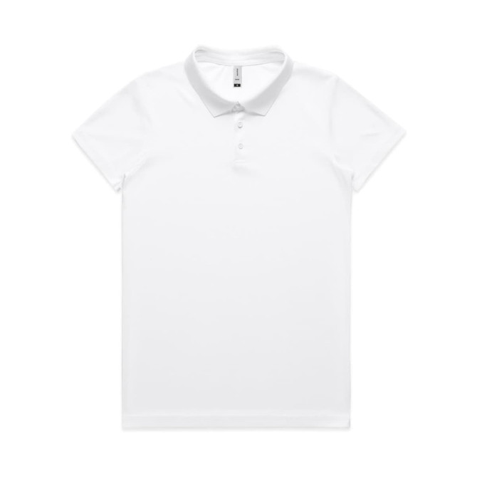A white polo shirt with a contrasting collar and a logo. Features a classic fit and short sleeves.