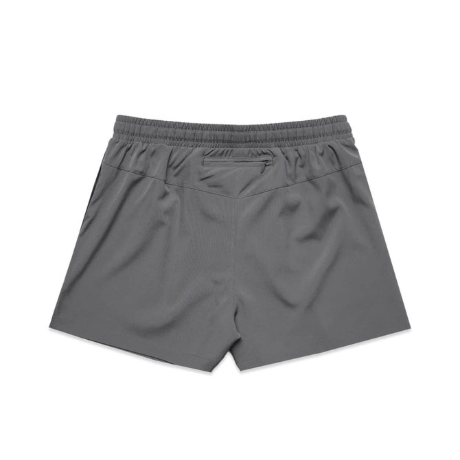 Active shorts in a plain grey colour with an elastic waistband and a discreet logo on the back.