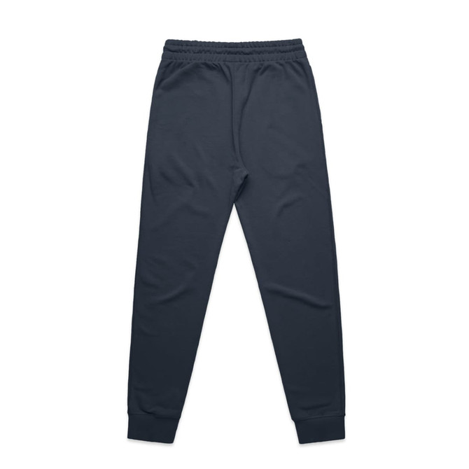 Track pants in a dark grey colour, featuring an elastic waistband and tapered legs. The product has a logo.