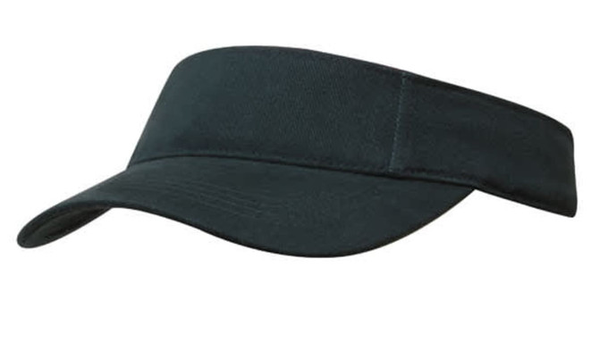 A green brushed heavy cotton visor featuring a wide brim and a logo on the side.