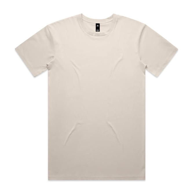 A beige Staple Tee featuring a crew neck design and a logo label inside the collar.