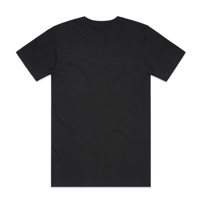 A black Block Tubular Tee with short sleeves and a back view. Features a logo branding.
