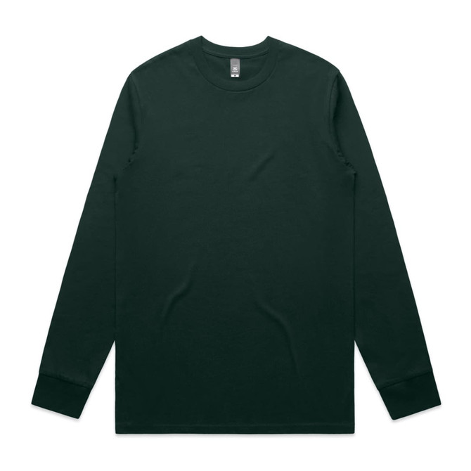 A long-sleeve T-shirt in dark green, featuring a logo on the label and a classic fit.