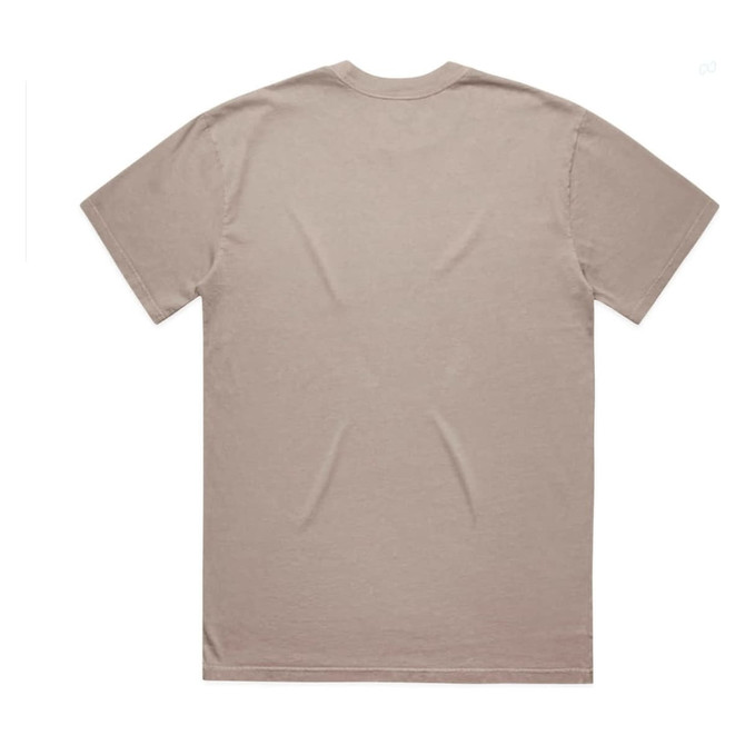 A faded t-shirt in a light beige colour, featuring a plain back with no visible logos or designs.