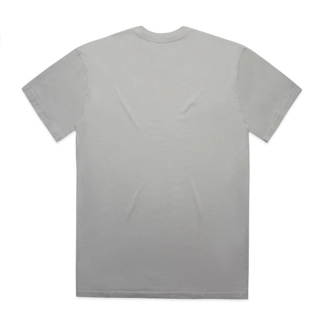 A light grey T-shirt with short sleeves and a back view, featuring a logo.
