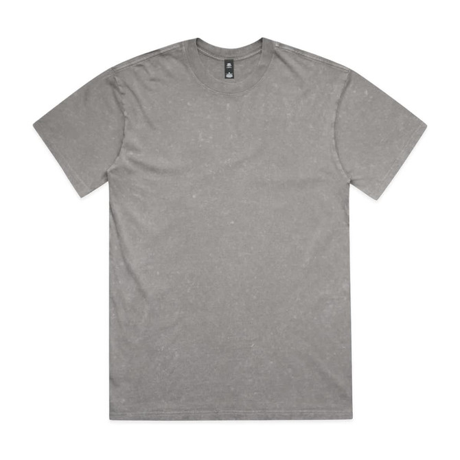 A grey Stone Wash Heavy Tee t-shirt featuring a round neck and one logo.