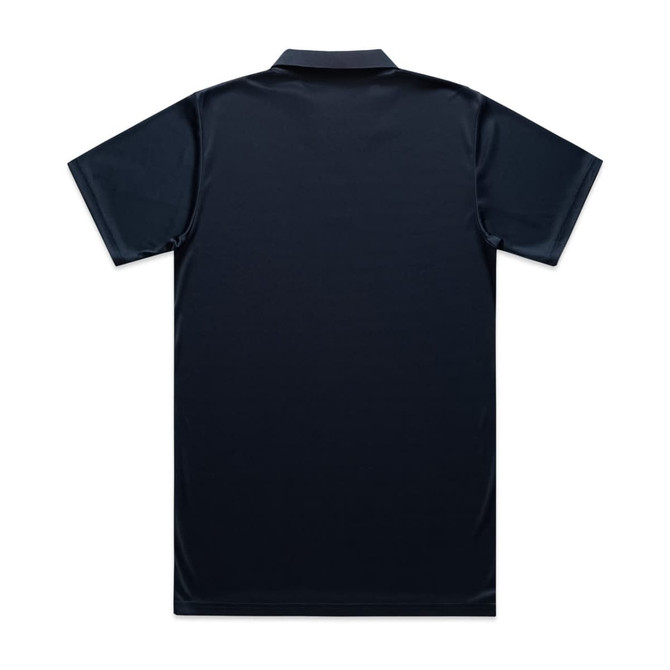 A dark navy polo shirt with a short sleeve and standard collar. Features logo or branding on the front.