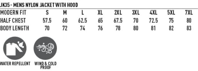A men's versatile jacket in various sizes, featuring a hood, water-repellent, and wind and cold proof design.
