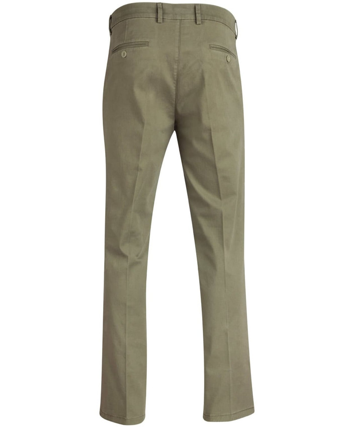 Men's Boston Chino Pants in khaki with a tailored fit and back pocket detailing. Features a logo on the waistband.