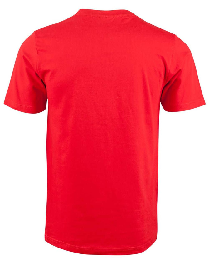 A red kid's cotton semi-fitted tee with a simple, solid design and no visible branding or logos.