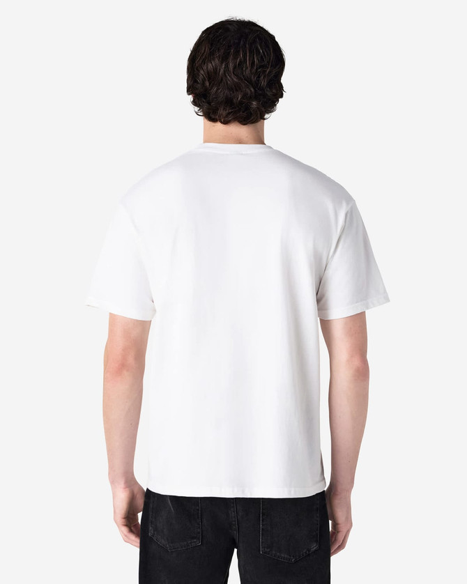A white Gildan Hammer adult t-shirt displayed from the back, featuring a plain design and short sleeves.