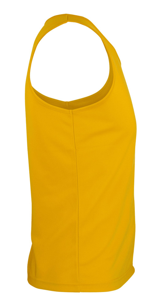 A yellow men's singlet featuring a classic sleeveless design. It has a simple and smooth texture.