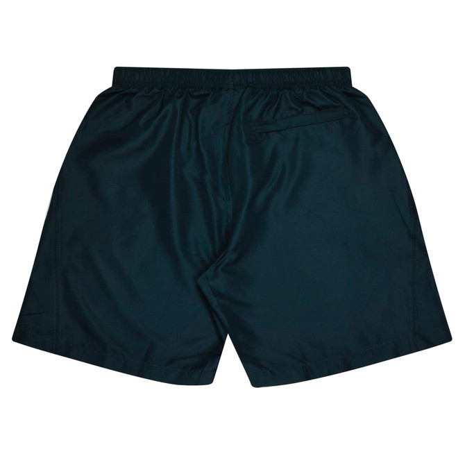 PONGEE SHORT KIDS SHORTS in dark green, featuring an elastic waistband and a back pocket. Includes a logo.