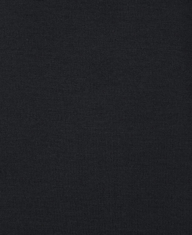 A dark grey cardigan made from a textured fabric, featuring an antibacterial design and a logo.