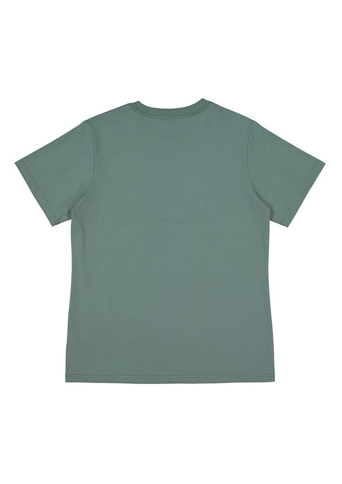 A short-sleeved women's tee in a soft green colour with a simple design and no visible logos.