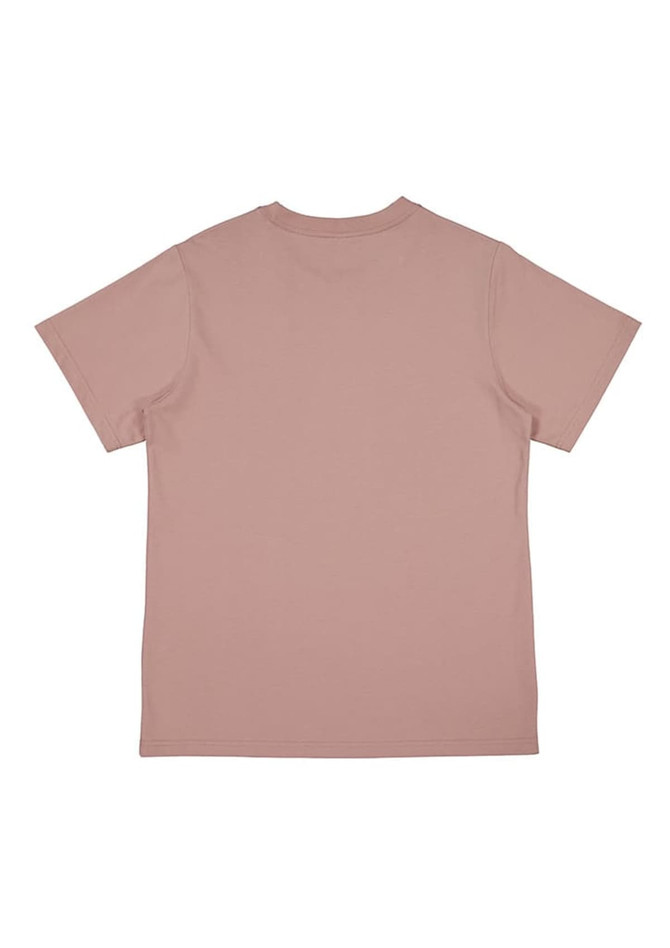 A women's short sleeve tee in a muted pink colour, featuring a plain back design and no visible logos.