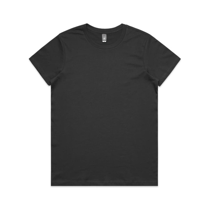 A black T-shirt featuring a simple design and a logo at the neckline. Suitable for casual wear.